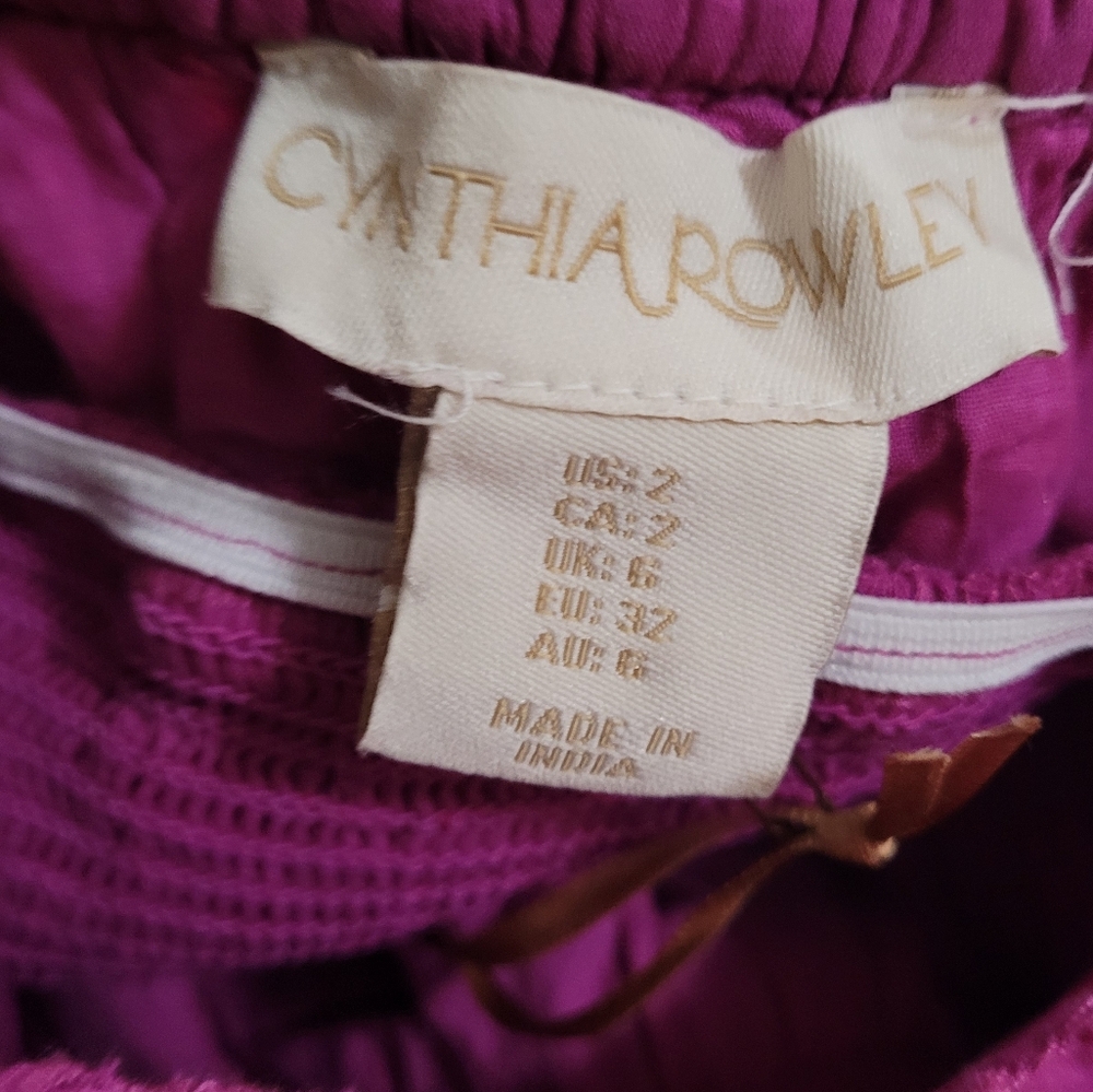 Cynthia Rowley Magenta Eyelet Puff Sleeve Dress - Size 2 - Picture 4 of 5